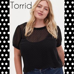 Torrid Sheer Polka Dot Top